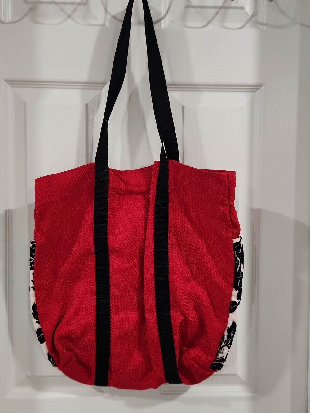 JakSak Canvas Tote Bag Floral Rose Red Made In USA Sustainable Shoulder Bag EUC - Picture 3 of 7